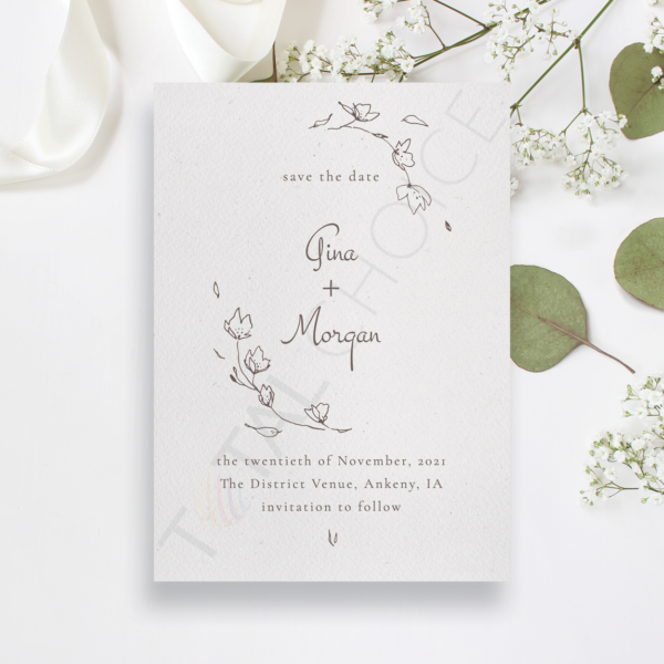 Minimalist Floral Save the Date