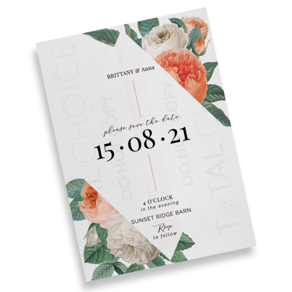 Mod Peony Floral Save the Date - Image 2
