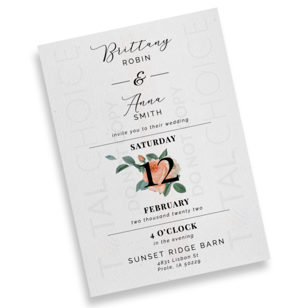 Mod Peony Floral Invitation - Image 2