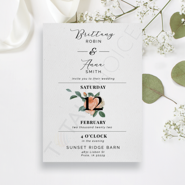 Mod Peony Floral Invitation