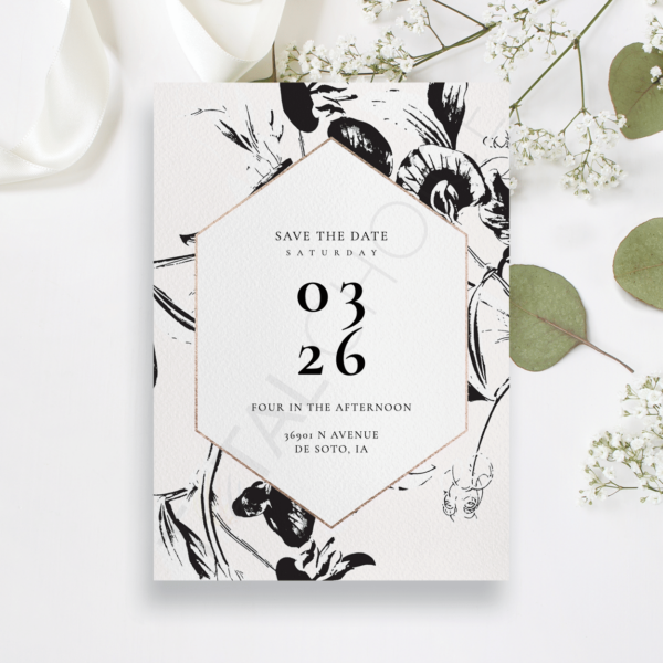 Modern Floral Save the Date