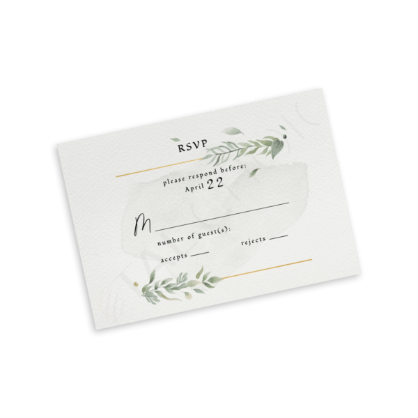 Modern Gold Foliage RSVP - Image 2