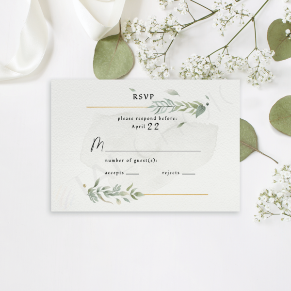 Modern Gold Foliage RSVP