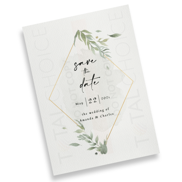 Modern Gold Foliage Save the Date - Image 2