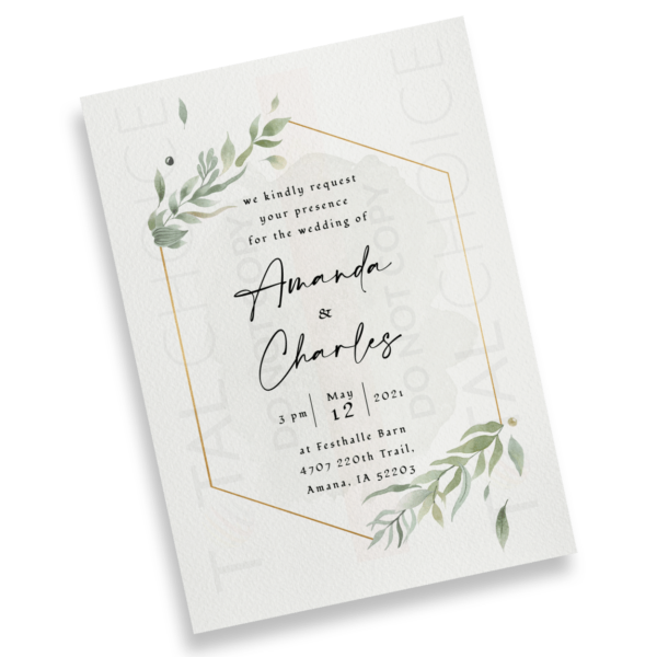 Modern Gold Foliage Invitation - Image 2