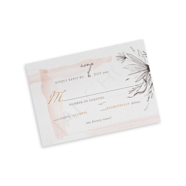 Peach & Grey Floral RSVP - Image 2