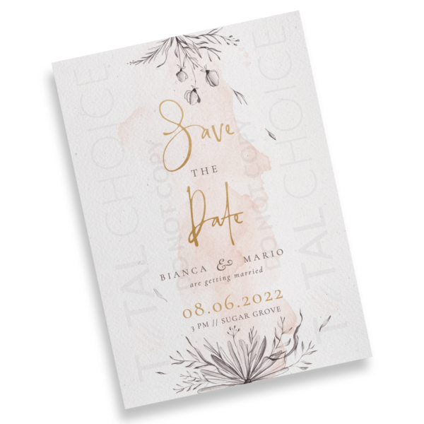 Peach & Grey Floral Save the Date - Image 2