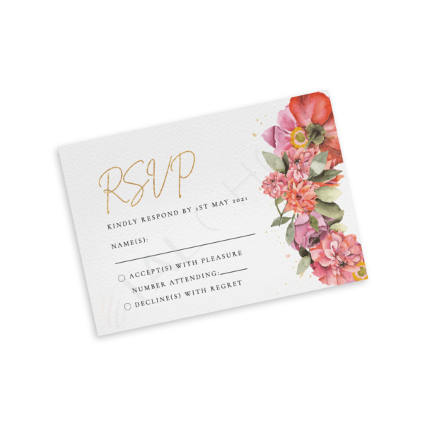 Floral and Gold RSVP - Image 2