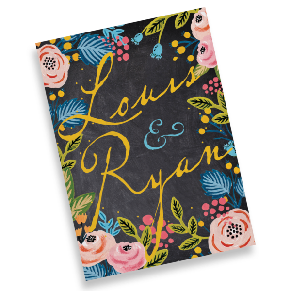 Rustic Chalkboard Floral Invitation - Image 3