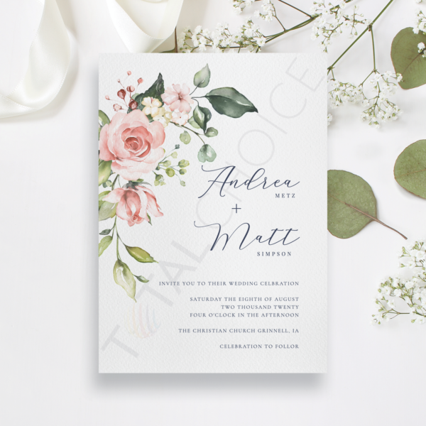 Simplistic Floral Invitation