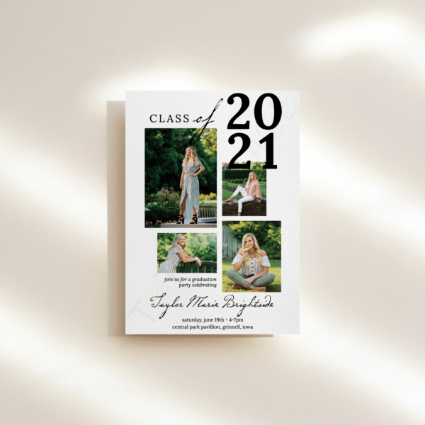 Boxed Photo Graduation Announcement