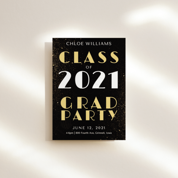 Gold and Black Graduation Announcement