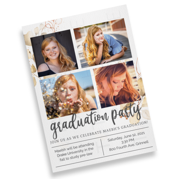 Gilded Floral Graduation Announcement - Image 3