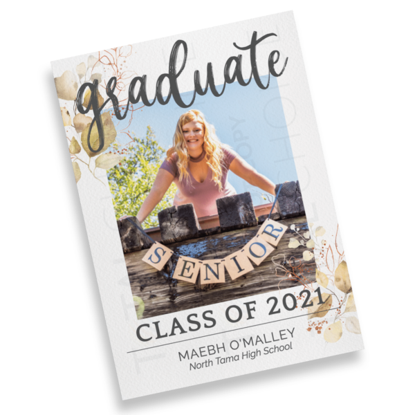 Gilded Floral Graduation Announcement - Image 2