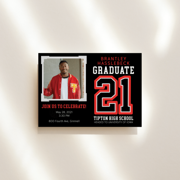 Letterman Block Graduation Announcement