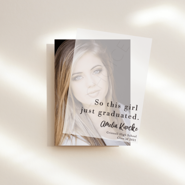 Just Graduated Graduation Announcement