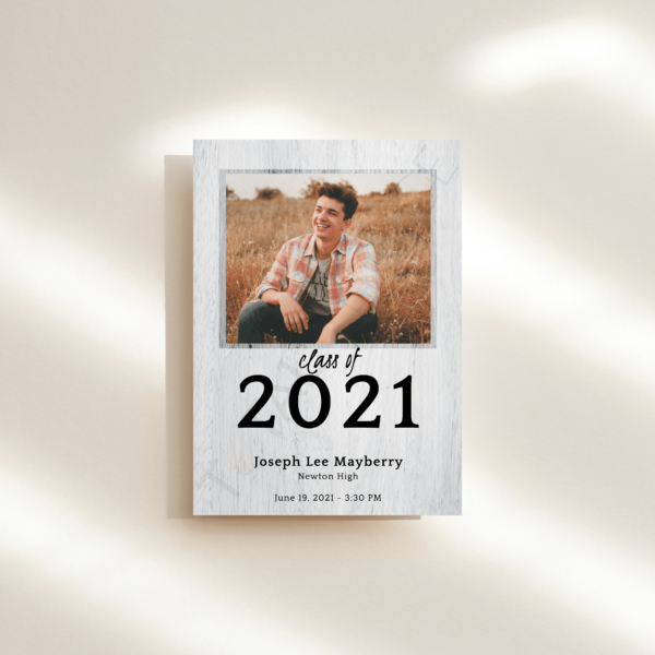 Vintage Wood Graduation Announcement